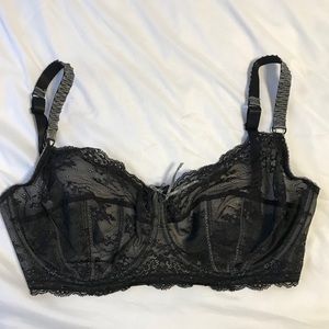 Heidi Klum Intimates Lace Balconette Bra 32G Black